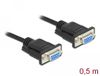 Delock Serial Cable RS-232 D-Sub9 female to female null modem with narrow plug housing 0.5 m