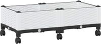 vidaXL Jardinière sur roulettes Blanc 80 x 40 x 29 cm Plastique