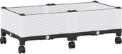 vidaXL Jardinière sur roulettes Blanc 80 x 40 x 29 cm Plastique
