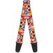 Buckle-Down Gitaarband - Sugar Skull Starburst Wit/Multi Color - 2" Breed - 29-54" Lengte