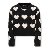 Only Kids trui SUS Black Heart/Egret Regular Fit