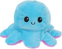 Koopman Pluchen Octopus Knuffel Omkeerbaar Multicolor Emoties Speelgoed