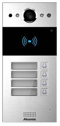 AKUVOX R20BX4 Intercom - 4 button incl. opbouw set