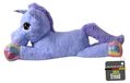 Gigantisch Licorne knuffel, XXL, paars met glinsterende hoorn, 110 cm