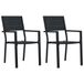 VidaXL Tuinstoel Zwart Hoge-Dichtheid Polyethyleen (HDPE), Staal