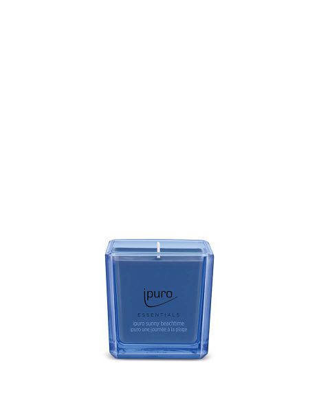 ipuro Sunny beachtime Geurkaars - Vierkant - Blauw - 125 g