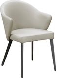 Vente-unique Stoel MIBELLY Beige Leer Zwart Staal