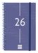 Finocam Spiraalplanner 2026, weekoverzicht, horizontaal van januari tot december (12 maanden) met elastiek en omslag van polypropyleen, spiraalbinding, blauw