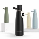 LARS NYSØM Nåde Roestvrijstalen drinkfles 750ml - BPA-vrije geïsoleerde waterfles 0,75 Liter (Carbon Black)