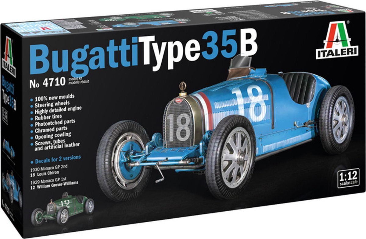 Italeri 1:12 4710 Bugatti Type 35B Car Plastic kit