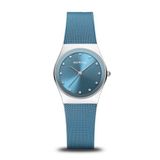 Bering 12927-308 Polshorloge Dames Kwarts Saffierglas Staal Blauw Zilverkleurig