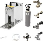 Lindr Complete Set - Biertap PYGMY 25 LE, 1-kraans, 35 m³/h - met Set van 4 Fustkoppeling - Droogkoeler - Bierkoeler