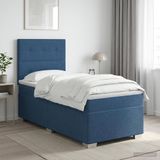 vidaXL Boxspringbed met matras Blauw 80 x 200 cm Stof