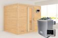 Karibu Sonara Sauna Deur Energiebesparende Biokachel 9 kW Externe Bediening