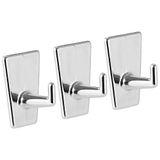 Fackelmann Zelfklevende haken Set 2'' 3 stuks PP, zilver, 4,5 x 4,5 x 3,5 cm, Ophanghaakjes