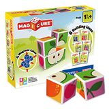 Geomag 131 Magicube Fruit - 4 magnetische blokjes voor constructies, bouwdoos, educatief speelgoed
