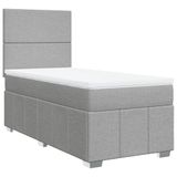 VidaXL Boxspring met matras stof lichtgrijs 90x200 cm