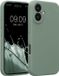 kwmobile telefoonhoesje geschikt voor Apple iPhone 16 - TPU backcover met siliconen coating - Smartphone case in grijsgroen