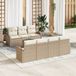 vidaXL Banc de jardin - Set - avec - coussin - 8 - pcs - Beige - poly - rotin