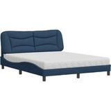 Maison Exclusive - Lit avec matelas "Hvar", bleu, 160x200 cm, rembourré