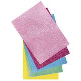 Rayher 53960000 glittervilt, 5 platen, op kleur gesorteerd (roze, turquoise, meigroen, zonnegeel), 21 x 30 x 01 cm, 100% polyester