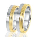 Lucardi Heren Vriendschapsring Bilbao - Ring - Echt Zilver - Zilver en Goudkleurig