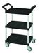 T-EQUIP Kunststof trolley SKMW-430-S, 3 etages, LxBxH: 65,5 x 37 x 90 cm, draagvermogen: 100 kg, transportwagen, schuifwagen, handwagen, stapelwagen, trolley, zwart