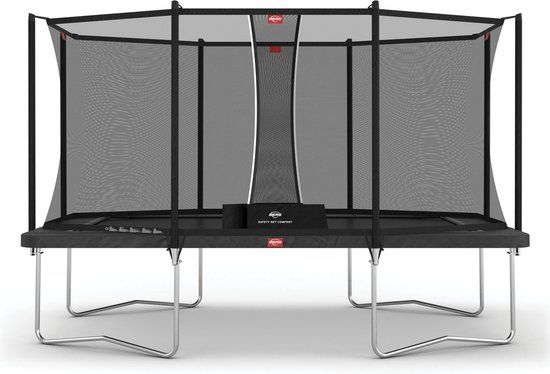 BERG Ultim Favorit Regular 410 Trampoline Op Poten - Safety Net Comfort - Grijs