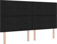 vidaXL Boxspring bed met LED-stripverlichting Zwart 180 x 200 cm Stof