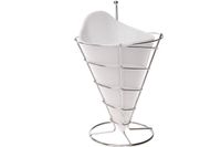 Cosy&Trendy Frietzakhouder met porseleinen bakje - 12x23cm - wit