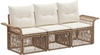 vidaXL Tuinbank - Set - 3 zitplaatsen - Beige - Polyrattan