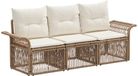 vidaXL Banc de jardin - Ensemble - 3 places - Beige - Polyrattan