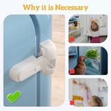 SAFELON 2-pack babyveiligheidskoelkastslot, kindveilig koelkast-vriezerdeurslot, kinderveiligheidsslot voor peuters (wit)