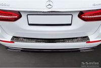 Zwart-Chroom RVS Achterbumperprotector passend voor Mercedes E-Klasse Estate S213 2016- (incl. E53 AMG) 'Ribs'