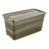 Keeeper keepeer eckhart transportbak met deksel en schuifsluiting, 83 l, extra stevig, 79,5 x 39,5 x 40 cm, olijfgroen