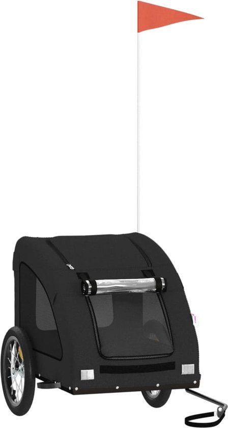 vidaXL Hondenfietstrailer - Oxford - Stof - en - IJzer - Zwart