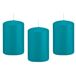 Trend Candles 8x Turquoise blauwe cilinderkaarsen 5 x 8 cm - Geurloos