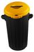 Eco Solution, Poubelle avec couvercle pour tri des déchets - 35L – Noir/Jaune