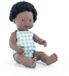 MINILAND Pop - Afrikaanse Jongen 38Cm - Incl. Vriendschapsarmband + Stickers - 10 Maanden