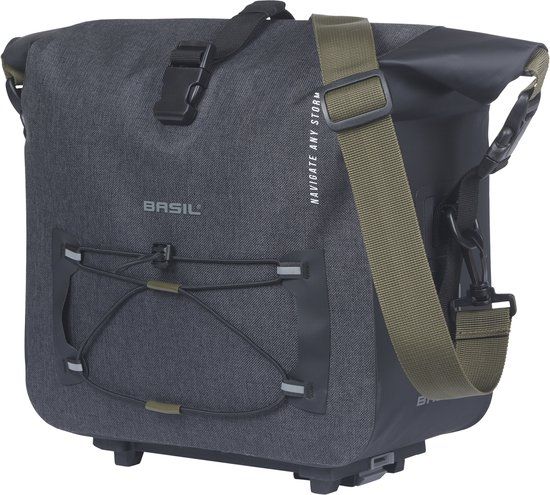 Basil Navigator Storm Bagagedragertas MIK - 13L - Zwart - 100% waterdicht