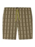 SCHIESSER Heren Pyjamabroek Short Olijfgroen Katoen Jersey Printopdruk