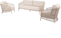 4 Seasons Outdoor Puccini stoel bank loungeset 3 delig rope latte