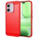 Honor Coque Honor 600 Lite en TPU Brossé - Fibre de Carbone - Rouge