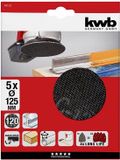 KWB Schuurgaas Ø 125 mm - Korrel 120 - Klittenband - 5 stuks