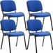 CLP Ken Set van 4 stoelen voor bezoekers - Stof blauw