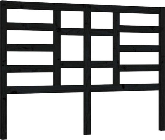 vidaXL Hoofdbord Massief Grenenhout Zwart 166x4x104 cm