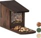 Relaxdays eekhoorn voederhuisje - staand - hout - 17,5 x 12 x 25 cm - donkerbruin