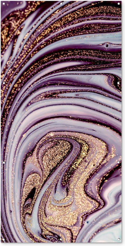 GreatGardenPosters Schuttingposter Marmer Roze Goud Glitter Marmerlook 100x200 cm Tuindoek