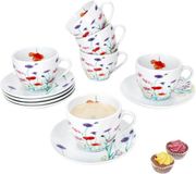 MamboCat Set van 6 MARIE porseleinen koffie kop en schotel 6 personen