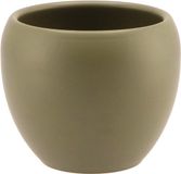 DK Design Bloempot/plantenpot Vinci - olijfgroen mat - voor kamerplant - D11 x H14 cm